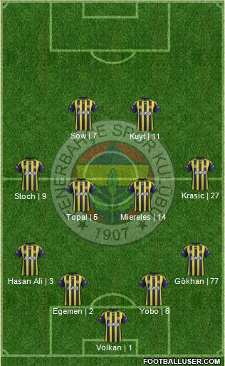 Fenerbahçe SK Formation 2012