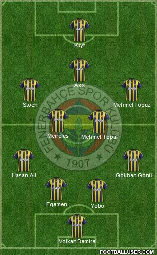 Fenerbahçe SK Formation 2012