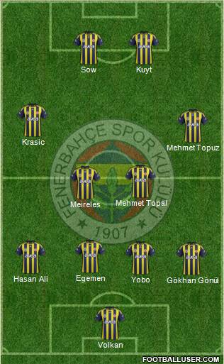 Fenerbahçe SK Formation 2012