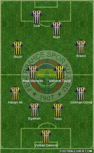 Fenerbahçe SK Formation 2012