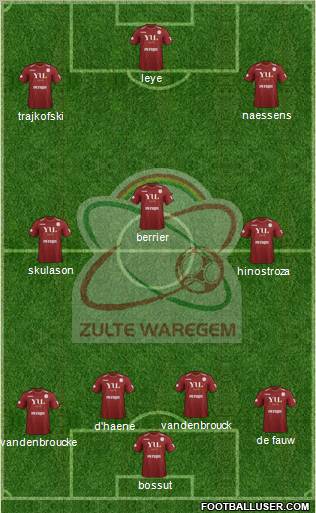 SV Zulte Waregem Formation 2012