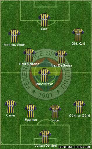 Fenerbahçe SK Formation 2012