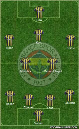 Fenerbahçe SK Formation 2012