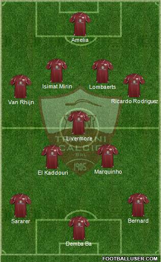 Trapani 4-3-3 football formation