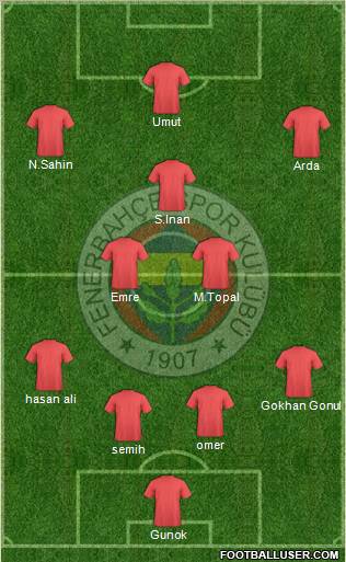 Fenerbahçe SK Formation 2012