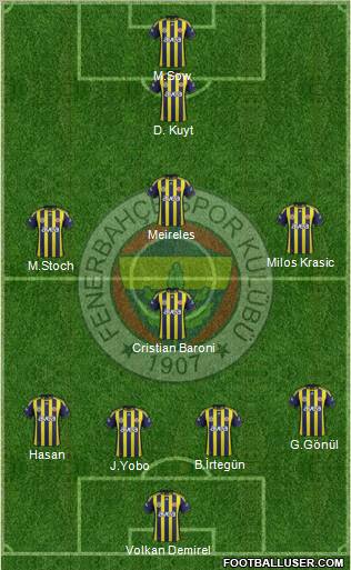 Fenerbahçe SK Formation 2012