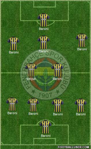 Fenerbahçe SK Formation 2012