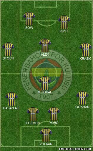 Fenerbahçe SK Formation 2012