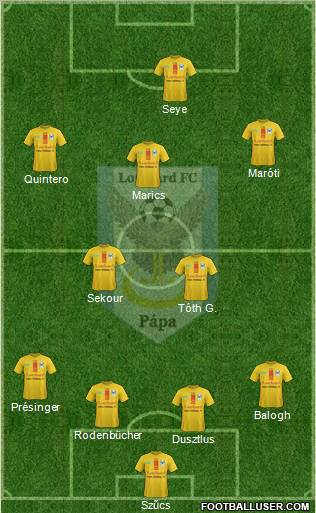 Lombard FC Pápa Formation 2012