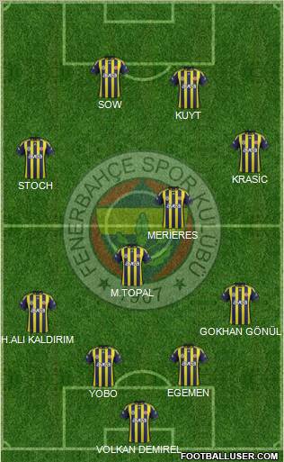 Fenerbahçe SK Formation 2012
