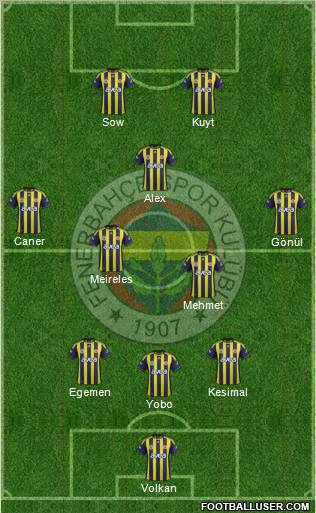 Fenerbahçe SK Formation 2012