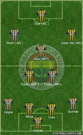 Fenerbahçe SK Formation 2012