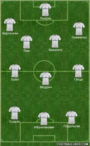 Tottenham Hotspur Formation 2012