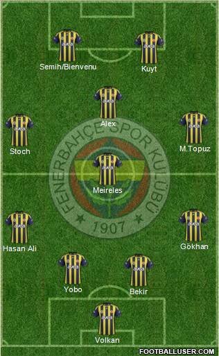 Fenerbahçe SK Formation 2012