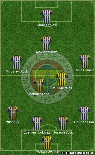 Fenerbahçe SK Formation 2012