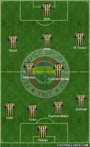 Fenerbahçe SK Formation 2012