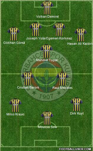 Fenerbahçe SK Formation 2012