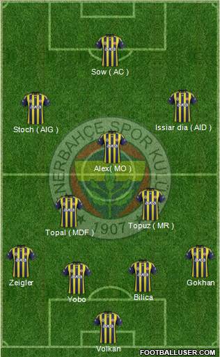 Fenerbahçe SK Formation 2012