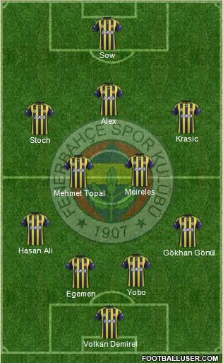 Fenerbahçe SK Formation 2012