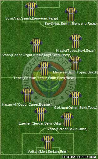 Fenerbahçe SK Formation 2012