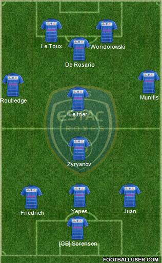 Esperance Sportive Troyes Aube Champagne football formation