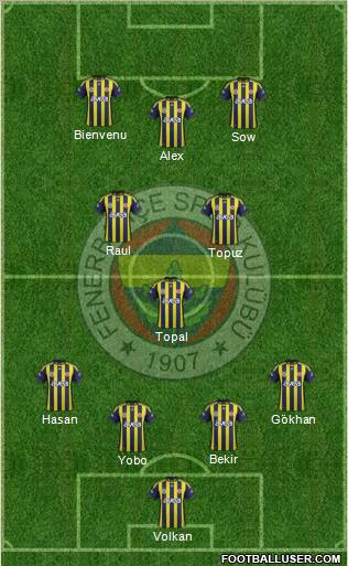 Fenerbahçe SK Formation 2012