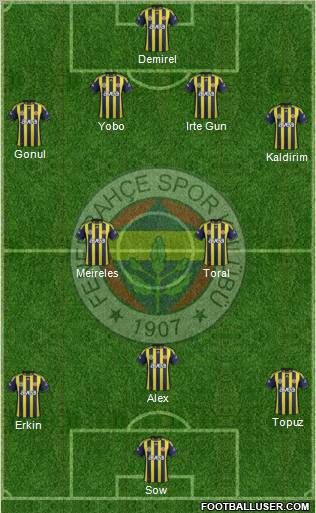 Fenerbahçe SK Formation 2012