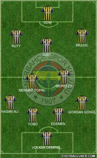 Fenerbahçe SK Formation 2012