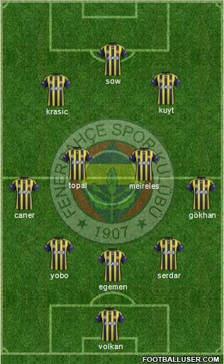 Fenerbahçe SK Formation 2012