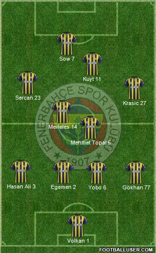Fenerbahçe SK Formation 2012