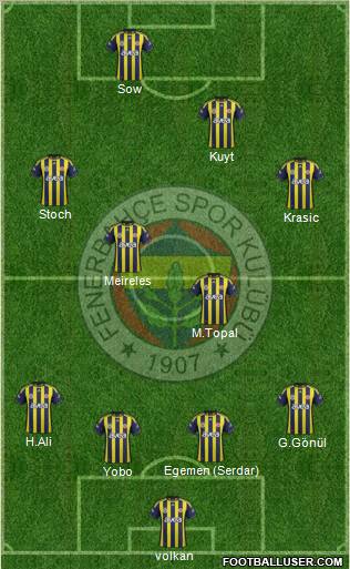Fenerbahçe SK Formation 2012