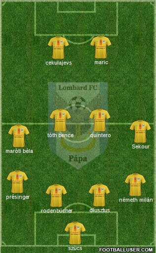 Lombard FC Pápa Formation 2012
