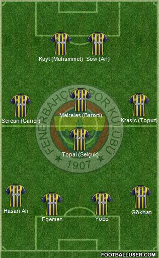 Fenerbahçe SK Formation 2012
