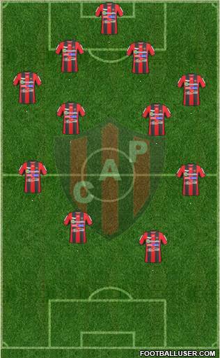 Patronato de Paraná 4-4-2 football formation