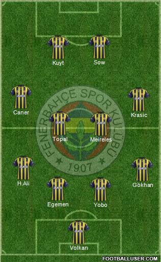 Fenerbahçe SK Formation 2012