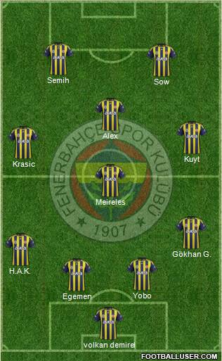 Fenerbahçe SK Formation 2012
