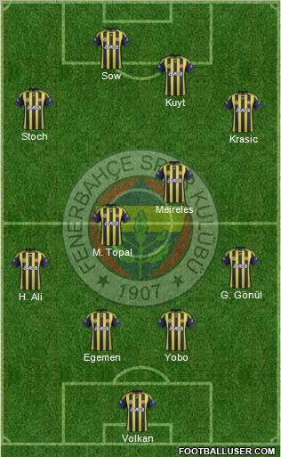 Fenerbahçe SK Formation 2012