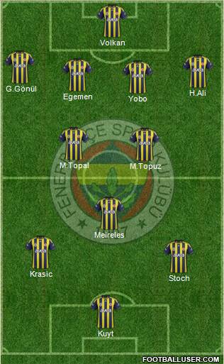 Fenerbahçe SK Formation 2012