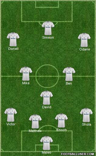 Tottenham Hotspur Formation 2012