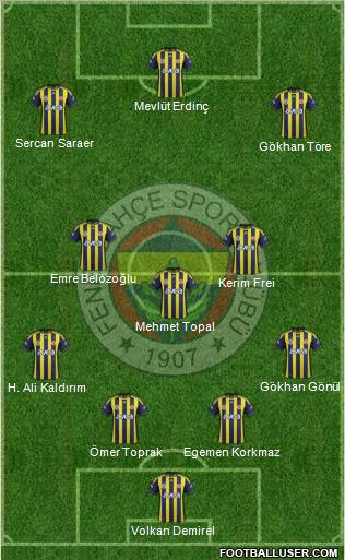 Fenerbahçe SK Formation 2012
