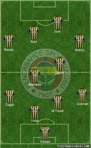 Fenerbahçe SK Formation 2012