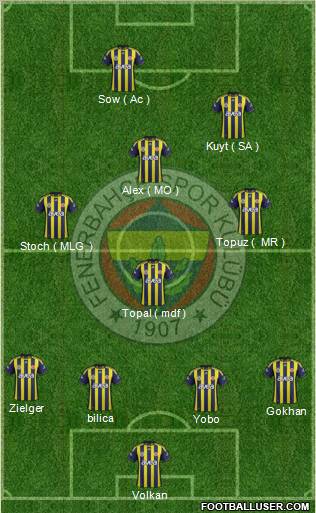 Fenerbahçe SK Formation 2012