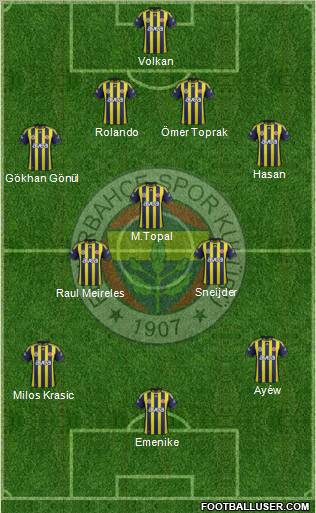 Fenerbahçe SK Formation 2012