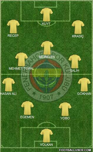 Fenerbahçe SK Formation 2012