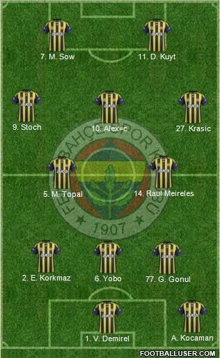 Fenerbahçe SK Formation 2012