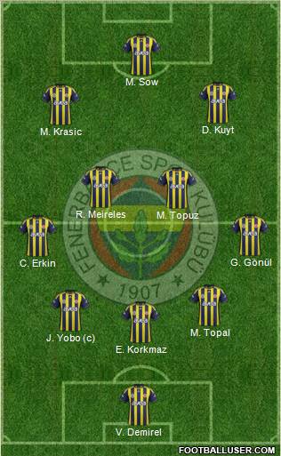 Fenerbahçe SK Formation 2012