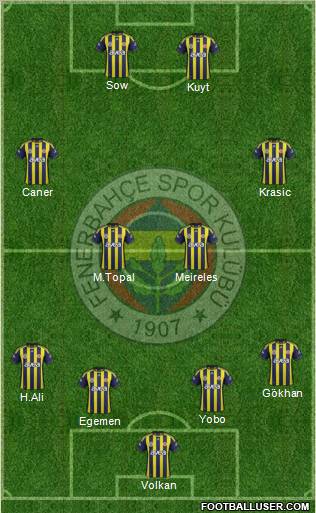 Fenerbahçe SK Formation 2012