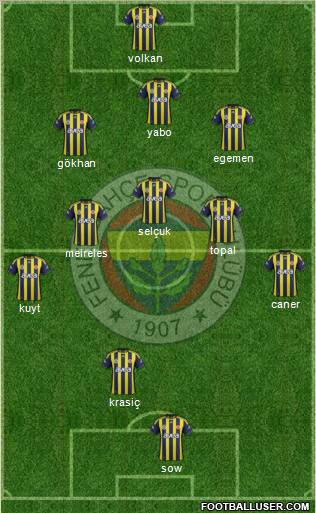 Fenerbahçe SK Formation 2012