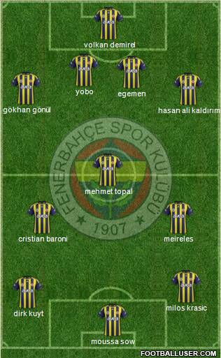 Fenerbahçe SK Formation 2012