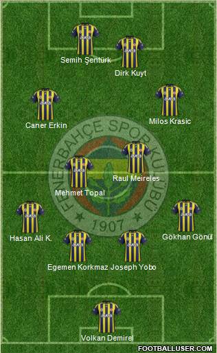 Fenerbahçe SK Formation 2012